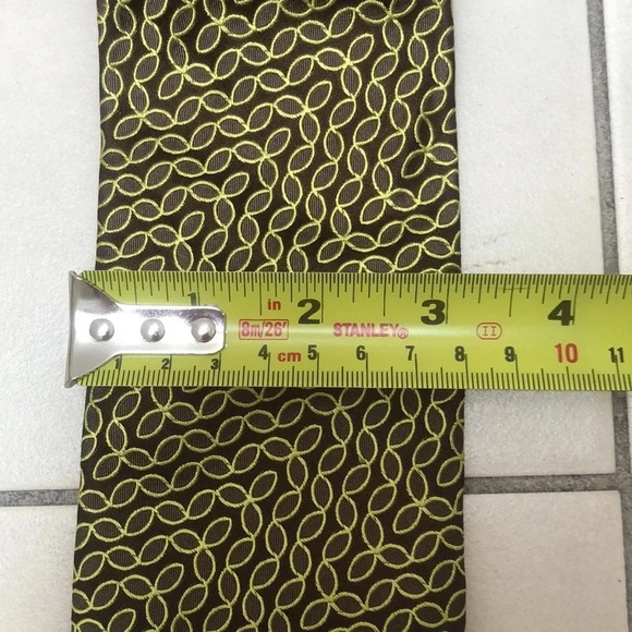 Ted Baker 100% Silk Made in USA tie, yellow and brown all over print - Picture 7 of 7